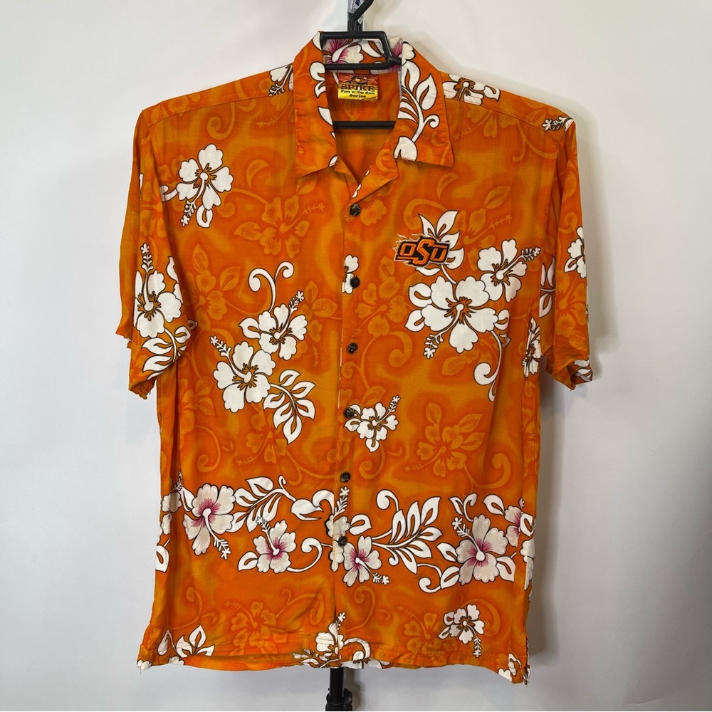 Spike Oklahoma State University OSU Hawaiian Short Sleeve Shirt Size XXL Men’s